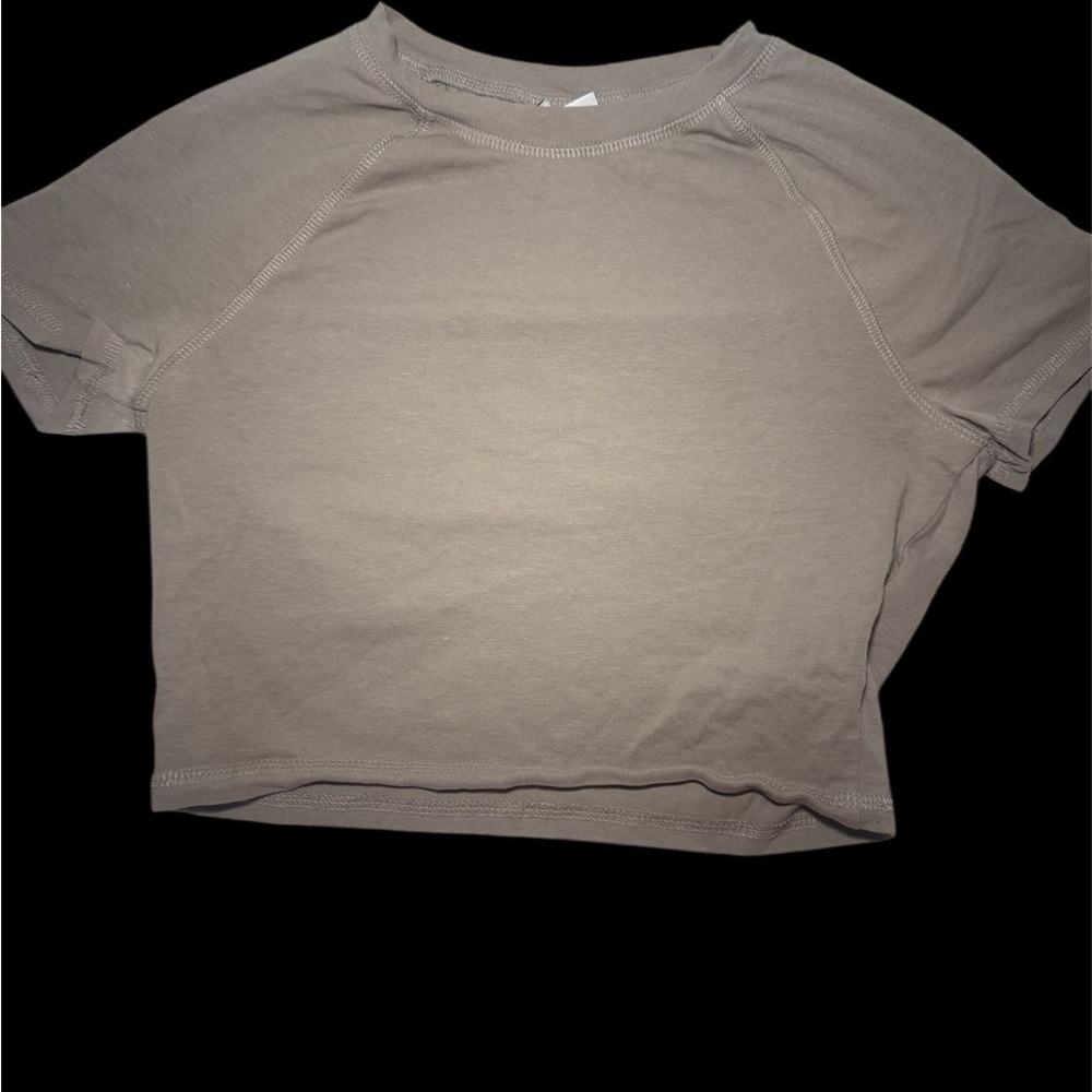 Divided Tan Crop Top Short Sleeve Relaxed Fit